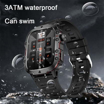 Smartwatch with water resistance features on a dark background