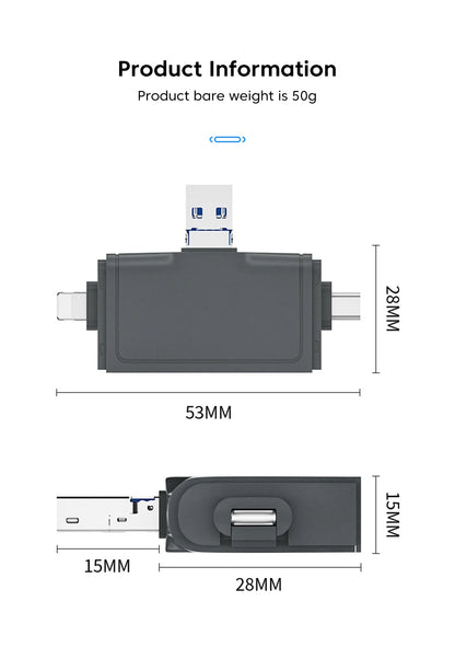 Multi Mobile Adapter 7 in 1 for iPhone 15/14/13/12/11 Accessories