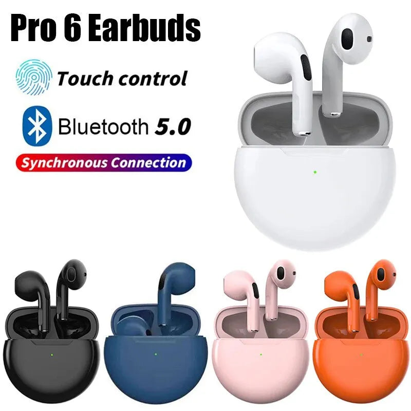 Original Pro 6 TWS Wireless Bluetooth Earphones Headphones | Premium Sound Quality
