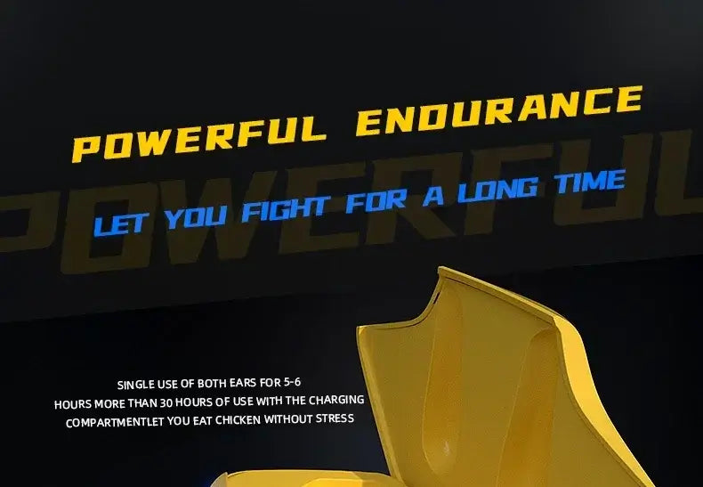 Yellow product displayed on a black background with accompanying text

