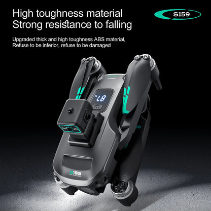 Black and gray scooter with digital display on a dark background, featuring the brand 'S159'.