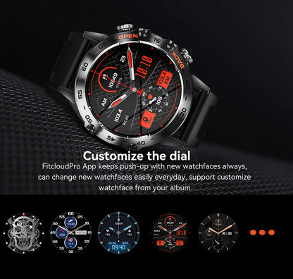 Smartwatch with customizable dial on a dark background