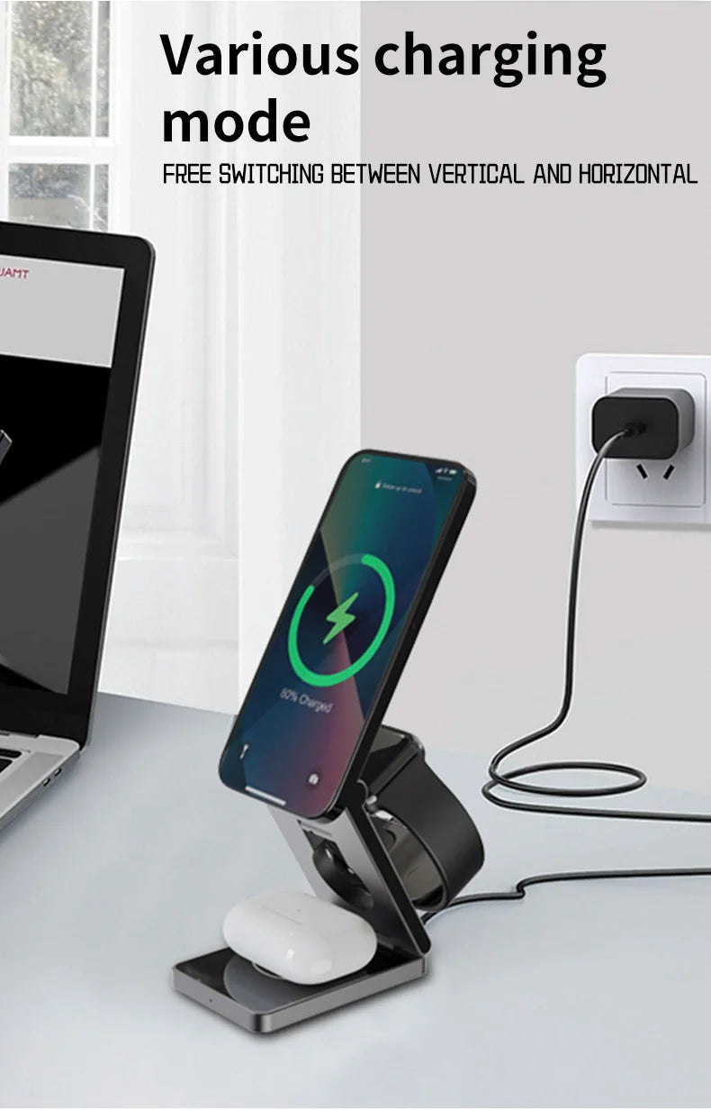 Wireless Private Fast Charger | 3-in-1 Charging Station