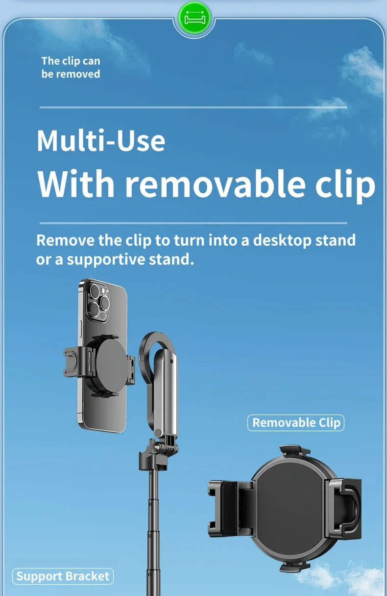 Multi-use device with removable clip on a blue background