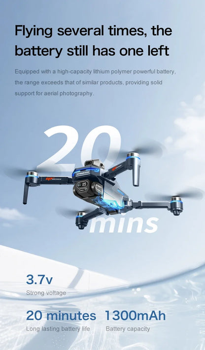Drone with battery information on a white background