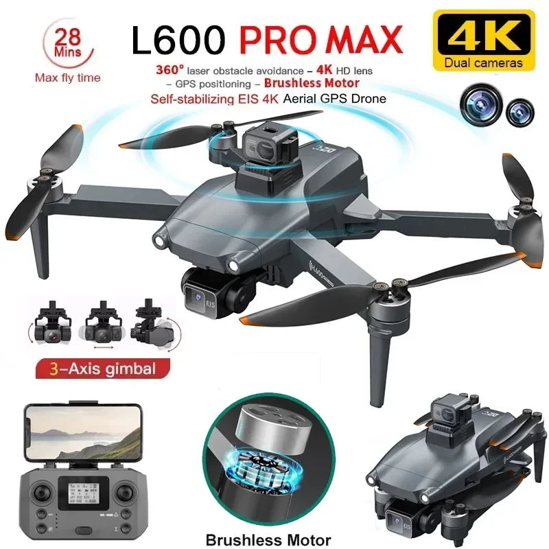 L600 Pro Max drone with features highlighted on a white background