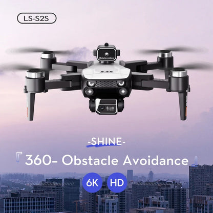 Drone with 360-obstacle avoidance and 6K HD camera in an urban setting