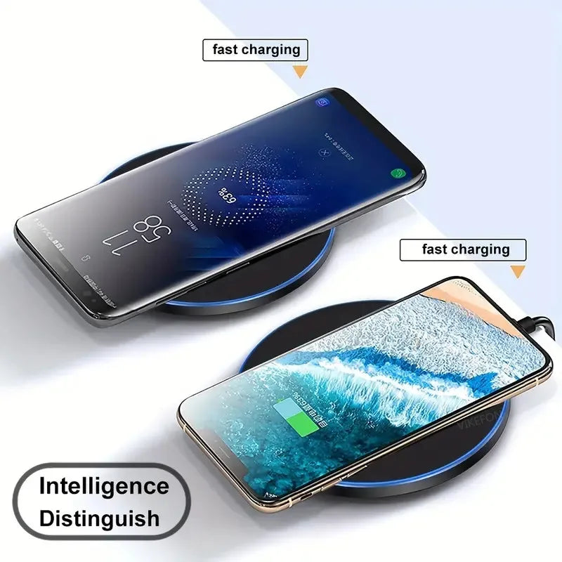 30W wireless charging pads fast charging two smartphones simultaneously with intelligent recognition.