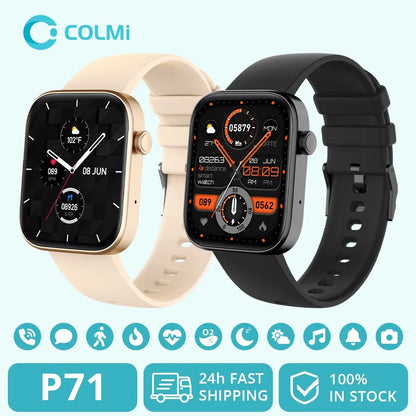 COLMI P71 Smartwatch - Voice Calling, Health Monitoring, IP68 Waterproof, Smart Notifications
