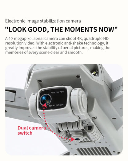 Electronic image stabilization camera with text on a white background