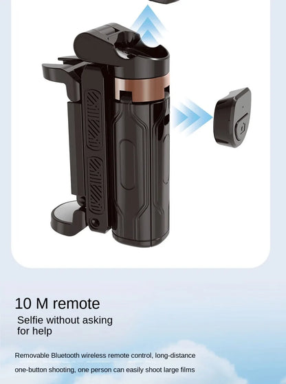 Black remote control with Bluetooth symbol on a light blue background