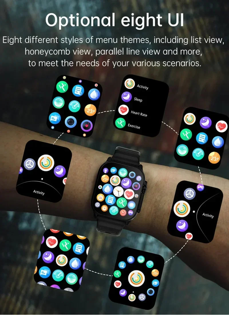 New Watch 10 Ultra Smart Watch 49mm 2024 - NFC, GPS, Bluetooth Call, Wireless Charging