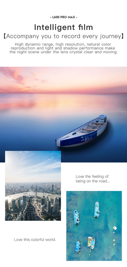 Promotional image of a smartphone with a scenic view of a boat on water and cityscape.