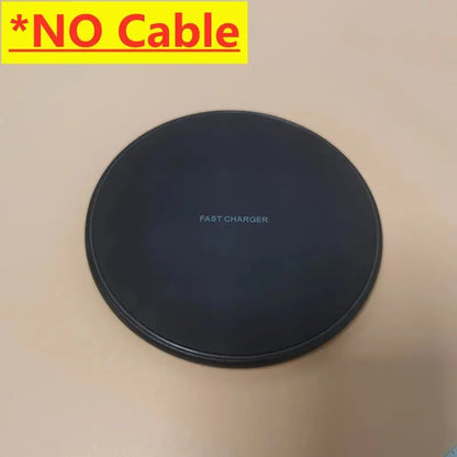 30W fast wireless charging pad in black shown without cable included.