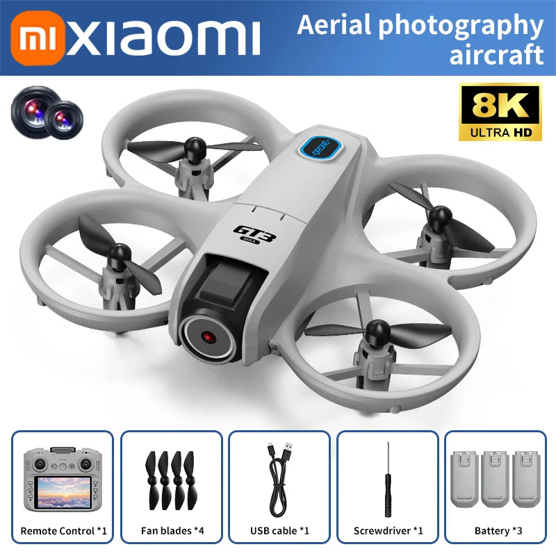 Xiaomi aerial photography aircraft with 8K ultra HD camera on a white background
