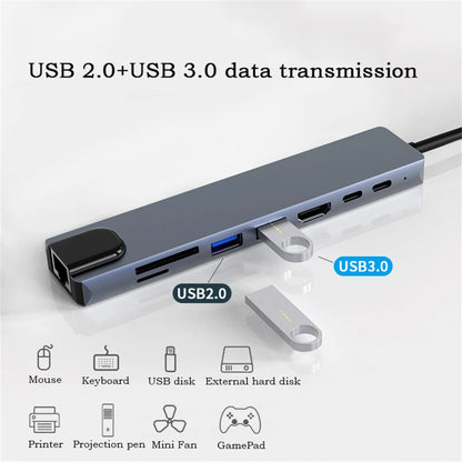 Get Versatility with our Multi-Functional Adapter 8-in-1 Type C 3.1 USB C Hub | Shop Now!