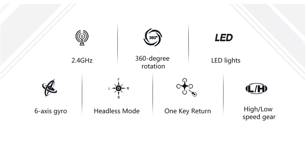 List of features with icons and text on a white background