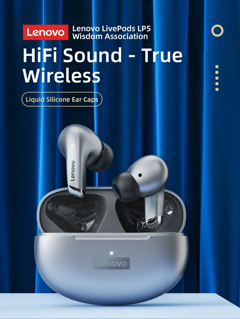 Lenovo LP5 Wireless Bluetooth Earbuds | HiFi Music Earphones