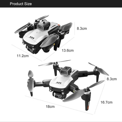 Measurement chart of a drone with dimensions labeled