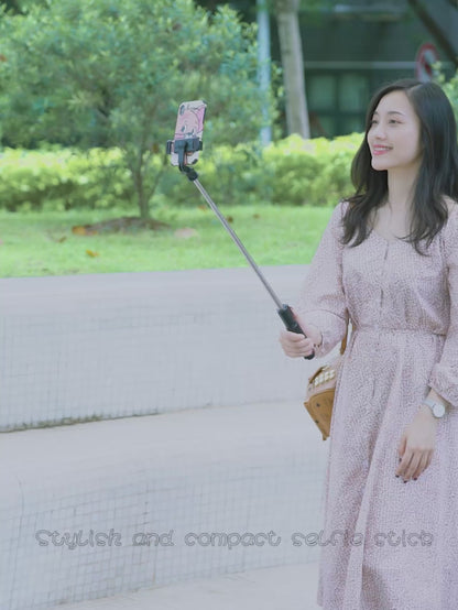 Wireless Selfie Stick Tripod Stand — Foldable Selfie Stick with Light & Bluetooth Remote